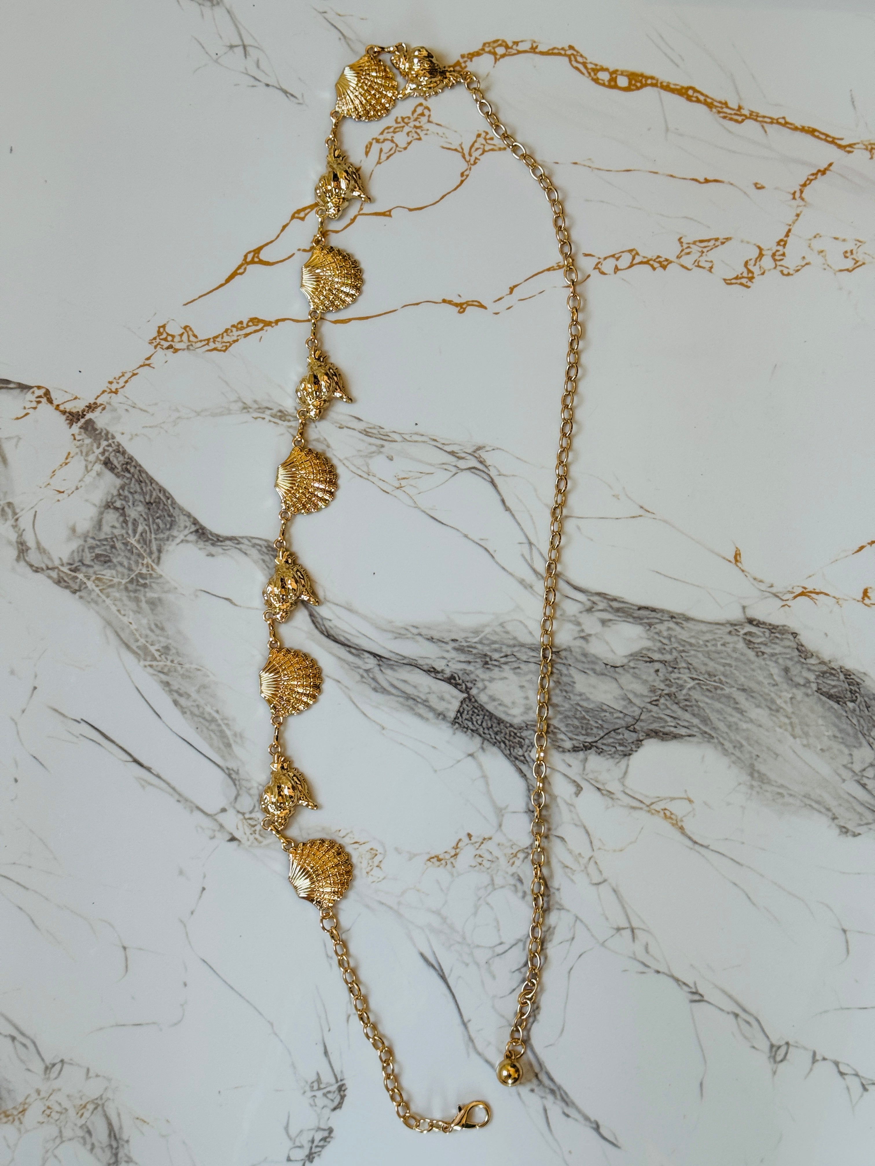WC7: Pinteresty Golden Sea Shell Waist Chain 🐚